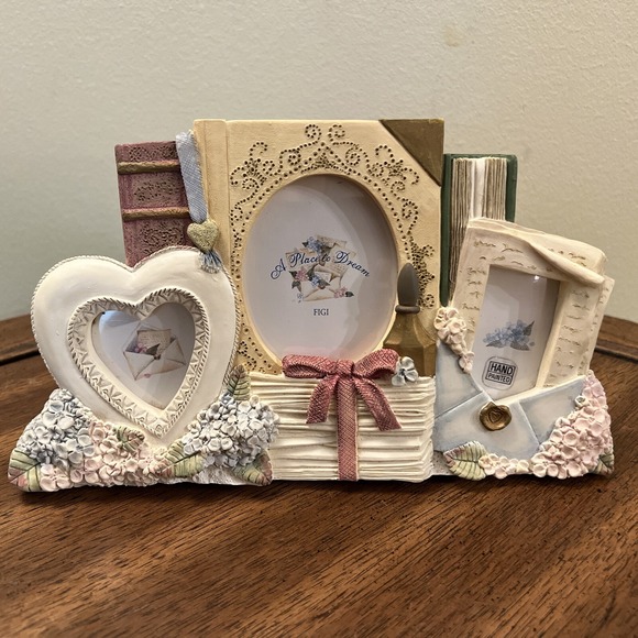 Figi Other - FIGI HANDPAINTED FRAME, 3D Resin Photo Frame Heart Chic Wedding Valentines Bday